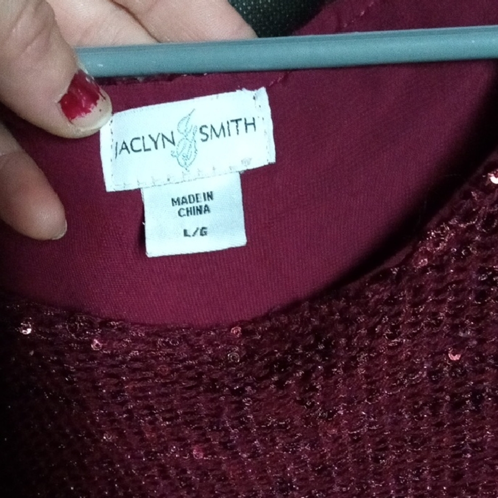 Jaclyn Smith Burgundy Sweater
